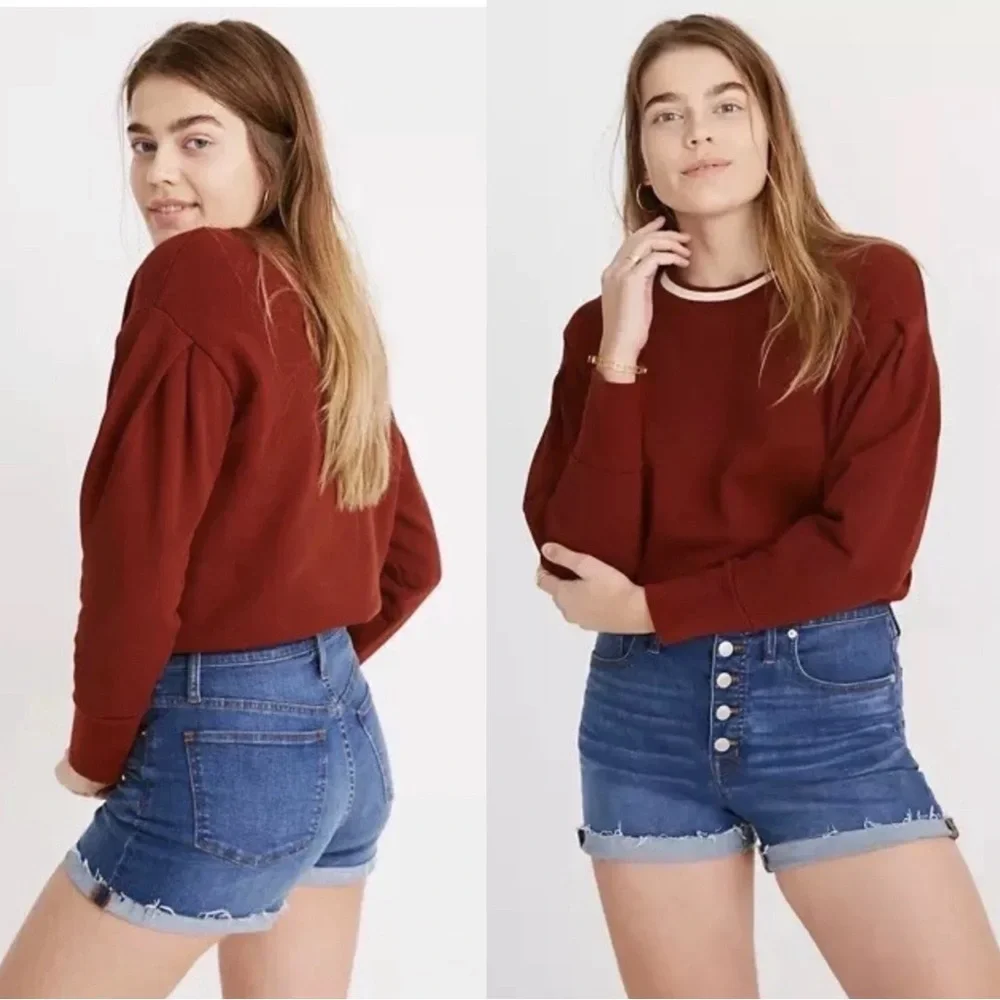 Madewell • High Rise Denim Shorts in Derby Wash: Button Front Edition cuffed